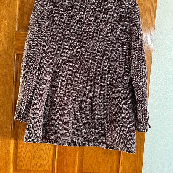 Talbots Tweed Double Button Jacket Color: Eggplant and White Condition: Like New - Picture 6 of 9